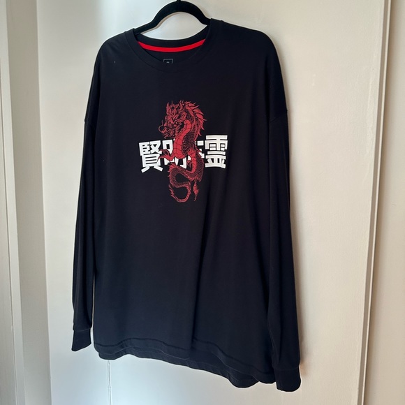 3/50$ Black long-sleeve / size large / unisex / drop shoulder sweater - Picture 5 of 12